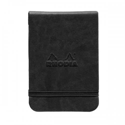 Rhodia Boutique Webnotebook Italyan Deri Çizgili Defter (Yandan) Siyah Sert Kapak