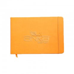 Rhodia Boutique Webnotebook Italyan Deri Kısa Kenarlı Ciltli(Yandan) Çizgili Defter Turuncu Sert Kapak - Thumbnail