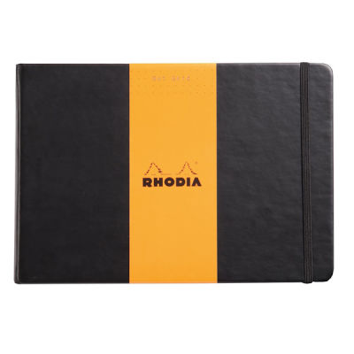 RHODIA 148*210 cm A-5 ÇİZGİSİZ DEFTER, SİYAH SERT KAPAK + ELASTİ