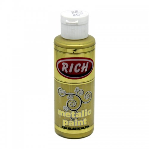 Rich Akrilik Metalik Boya 120ml 724 Klasik Altın