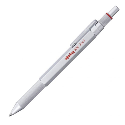 Rotring 600 MultiPen Üç fonksiyonlu Versatil Kalem Krom 9035