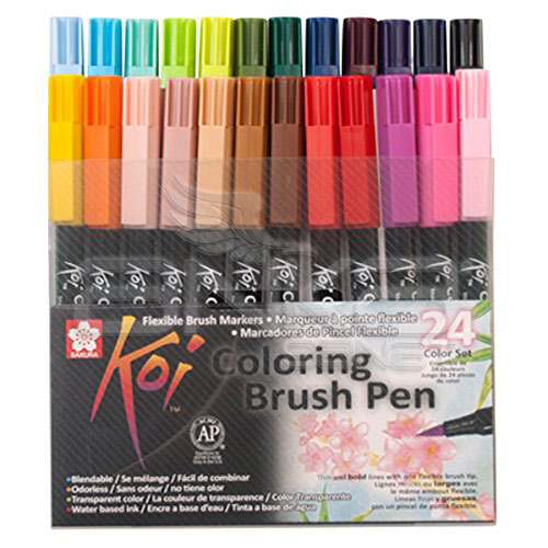 Sakura Koi Coloring Brush Pen Fırça Uçlu Kalem 24lü Set