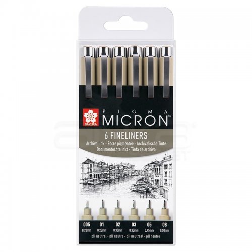 Sakura Pigma Micron Teknik Çizim Kalemi 6lı Set