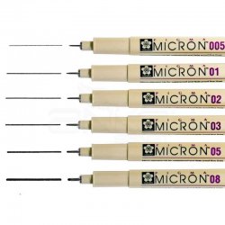 Sakura Pigma Micron Teknik Çizim Kalemi 6lı Set - Thumbnail