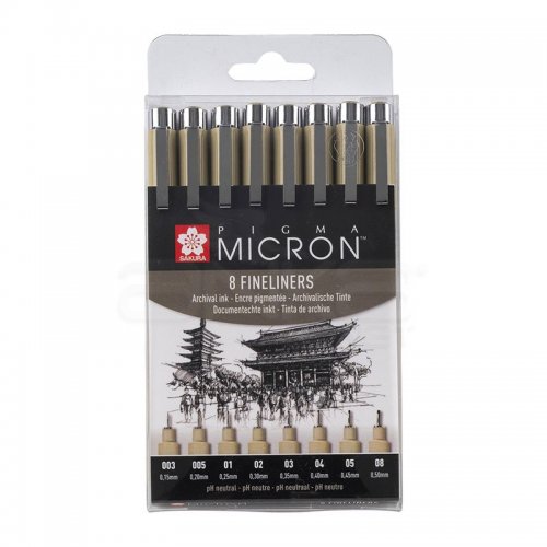 Sakura Pigma Micron Teknik Çizim Kalemi 8li Set P0XSDK8