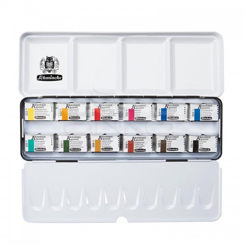 Schmincke Akademie Sulu Boya 12 Renk 1/1 Tablet Set 75 312