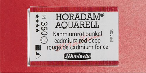 Schmincke Horadam Aquarell 1/1 Tablet 350 Cadmium Red Deep seri 3 - 350 Cadmium Red Deep