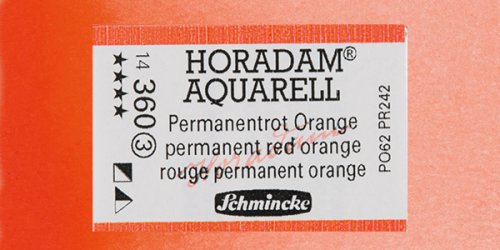 Schmincke Horadam Aquarell 1/1 Tablet 360 Permanent Red Orange seri 3 - 360 Permanent Red Orange