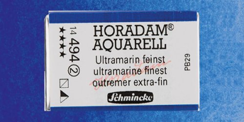 Schmincke Horadam Aquarell 1/1 Tablet 494 Ultramarine Finest seri 2 - 494 Ultramarine Finest