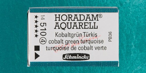 Schmincke Horadam Aquarell 1/1 Tablet 510 Cobalt Green Turquoise seri 4 - 510 Cobalt Green Turquoise