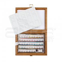 Schmincke - Schmincke Horadam Aquarell Sulu Boya Seti 48 Renk 1/2 Tablet Ahşap Kutu Kod:74548