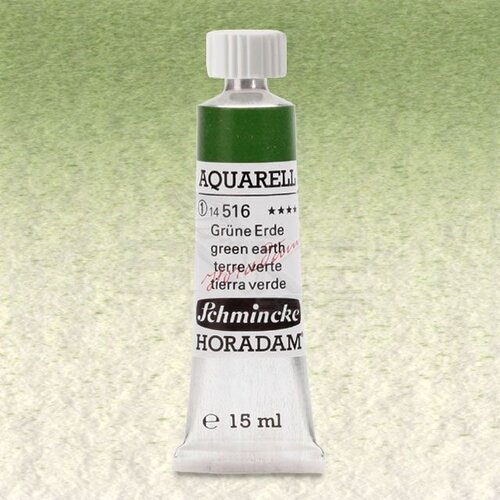 Schmincke Horadam Aquarell Tube 15ml Seri 1 Green Earth 516 - 516 Green Earth