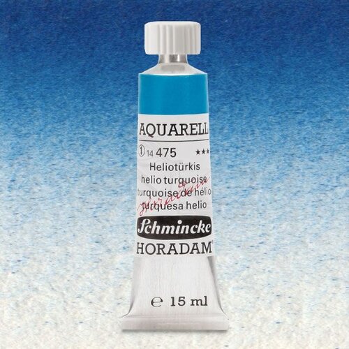 Schmincke Horadam Aquarell Tube 15ml Seri 1 Helio Turquoise 475 - 475 Helio Turquoise