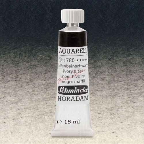 Schmincke Horadam Aquarell Tube 15ml Seri 1 Ivory Black 780 - 780 Ivory Black