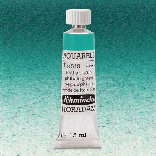 Schmincke Horadam Aquarell Tube 15ml Seri 1 Phthalo Green 519 - 519 Phthalo Green