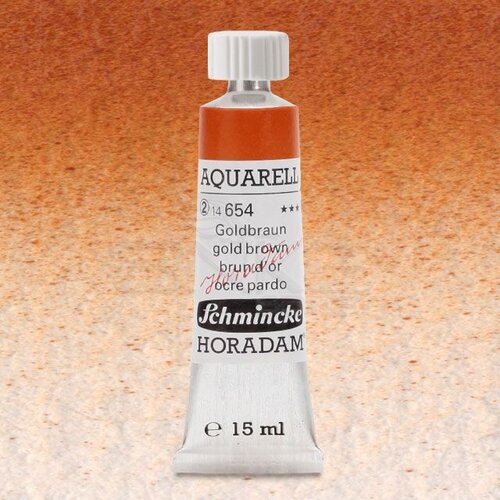 Schmincke Horadam Aquarell Tube 15ml Seri 2 Gold Brown 654 - 654 Gold Brown