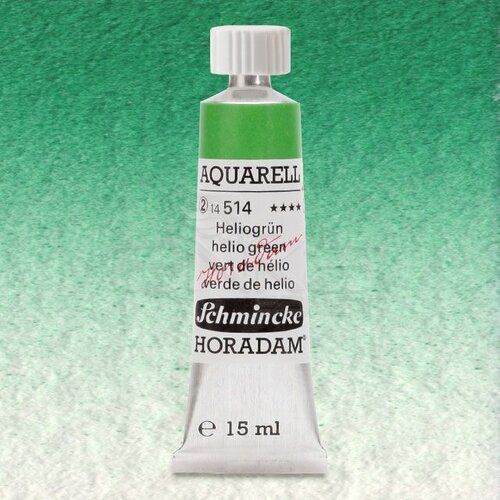 Schmincke Horadam Aquarell Tube 15ml Seri 2 Helio Green 514 - 514 Helio Green