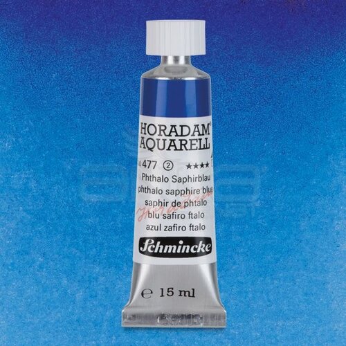 Schmincke Horadam Aquarell Tube 15ml Seri 2 Phthalo Sapphire Blue 477 - 477 Phthalo Sapphire Blue