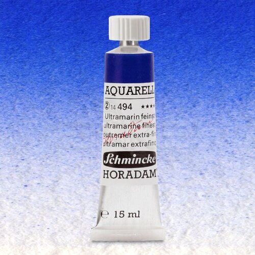 Schmincke Horadam Aquarell Tube 15ml Seri 2 Ultramarine Finest 494 - 494 Ultramarine Finest