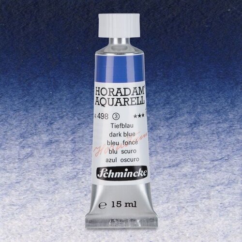 Schmincke Horadam Aquarell Tube 15ml Seri 3 Dark Blue Indigo 498 - 498 Dark Blue Indigo