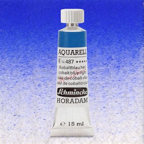 Schmincke Horadam Aquarell Tube 15ml Seri 4 Cobalt Blue Light 487 - 487 Cobalt Blue Light