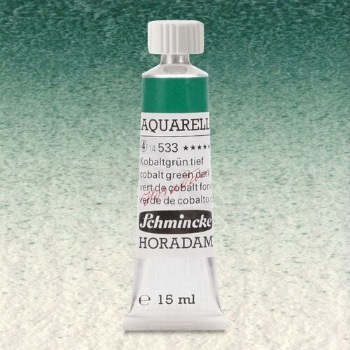 Schmincke Horadam Aquarell Tube 15ml Seri 4 Cobalt Green Dark 533 - 533 Cobalt Green Dark