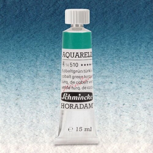 Schmincke Horadam Aquarell Tube 15ml Seri 4 Cobalt Green Turquoise 510 - 510 Cobalt Green Turquoise