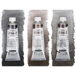 Schmincke - Schmincke Kohle Liquid Charcoal Sıvı Kömür 3x5ml Grape Seed Black (1)