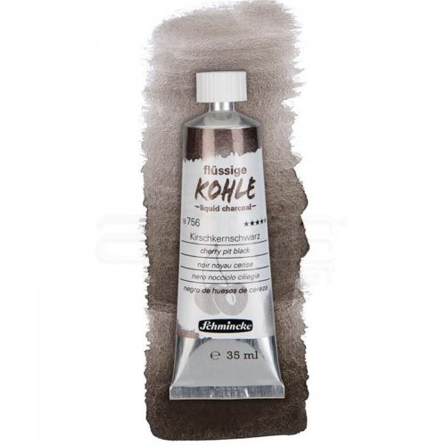 Schmincke Kohle Liquid Charcoal Sıvı Kömür 35ml Cherry Pit Black