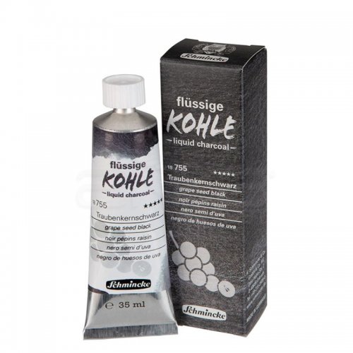 Schmincke Kohle Liquid Charcoal Sıvı Kömür 35ml Grape Seed Black