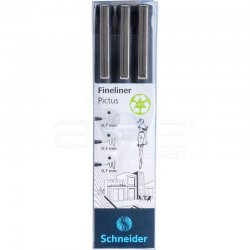 Schneider - Schneider Pictus Fineliner Teknik Çizim Kalemi Seti 3lü 197593 (1)