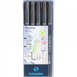 Schneider - Schneider Pictus Fineliner Teknik Çizim Kalemi Seti 5li 197595 (1)