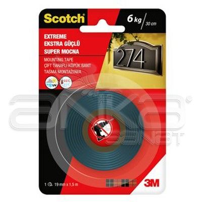 Scotch Ekstra Güçlü Çift Taraflı Köpük Bant 19mm x 1,5 m