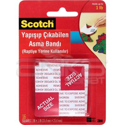 Scotch Yapışıp Çıkabilen Kare Asma Bandı 16 Adet