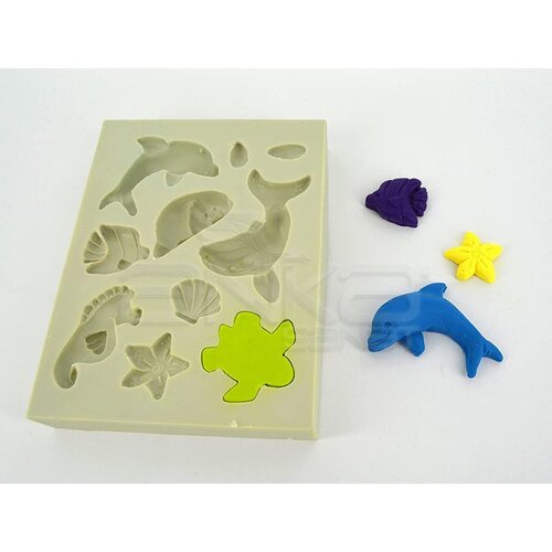 Sculpey Flexible Push Mold Esnek Model Kalıbı Sea Life APM06