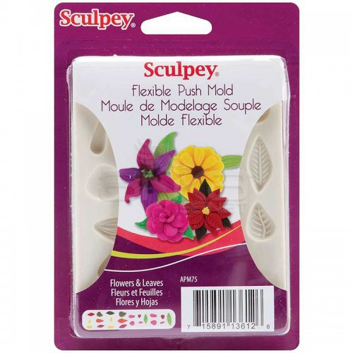 Sculpey Flexible Push Mold Esnek Model Kalıbı Çiçek Ve Yaprak APM75