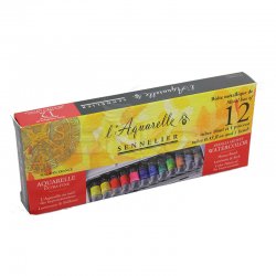 Sennelier - Sennelier Artists Sulu Boya Set Laquarelle French 12 Tüp 10ml 131611 (1)