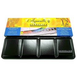 Sennelier Artists Watercolor Set Laquarelle French 12 Renk - Yarım N131613 - Thumbnail