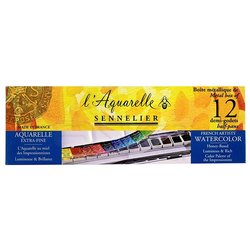 Sennelier Artists Watercolor Set Laquarelle French 12 Renk - Yarım N131613 - Thumbnail