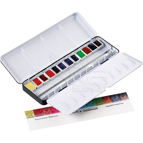 Sennelier Artists Watercolor Set Laquarelle French 12 Renk - Yarım N131613