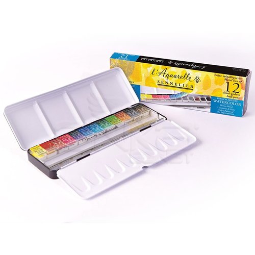 Sennelier Artists Watercolor Set Laquarelle French 12 Renk - Yarım N131613