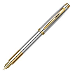 Cross - Sheaffer 100 Dolma Kalem M Uç Parlak Krom Altın 9340-0