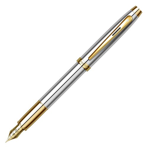 Sheaffer 100 Dolma Kalem M Uç Parlak Krom Altın 9340-0