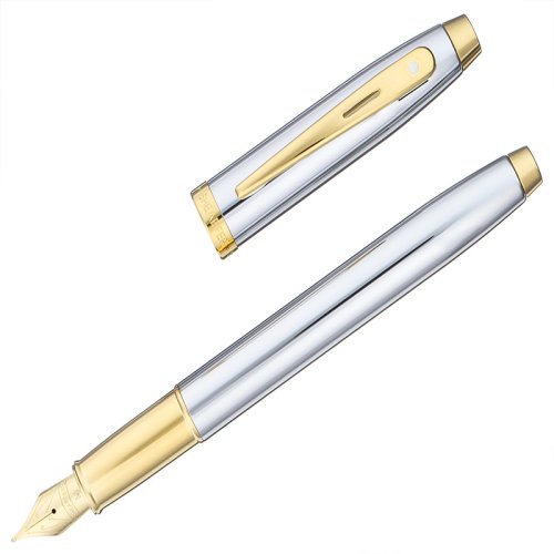 Sheaffer 100 Dolma Kalem M Uç Parlak Krom Altın 9340-0