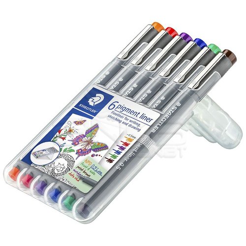 Staedtler 6 Pigment Liner Karışık Renk 0.5mm 6lı Set