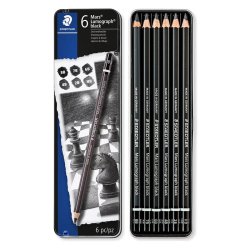 Staedtler - Staedtler Mars Lumograph Black Dereceli Kalem Seti 6lı