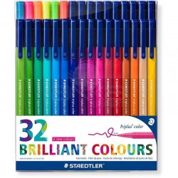 Staedtler - Staedtler Triplus Color Keçe Uçlu Kalem Brilliant Colours 1.0mm 32li