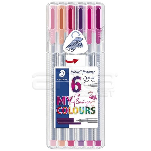 Staedtler Triplus Fineliner İnce Uçlu Keçeli Kalem 0.3mm Flamingo 6lı Set