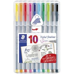 Staedtler - Staedtler Triplus Fineliner İnce Uçlu Keçeli Kalem 0.3mm 10lu 334SB10AC