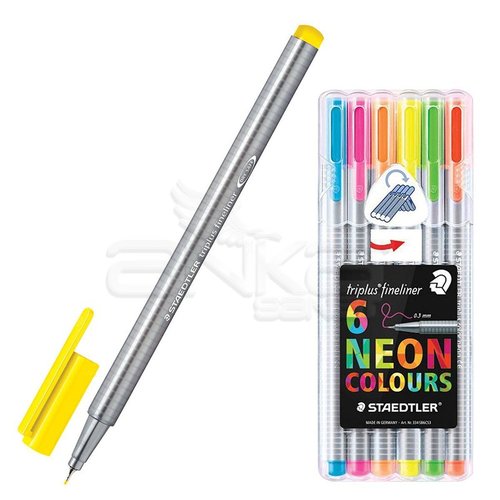 Staedtler Triplus Fineliner İnce Uçlu Keçeli Kalem 0.3mm 6lı Neon